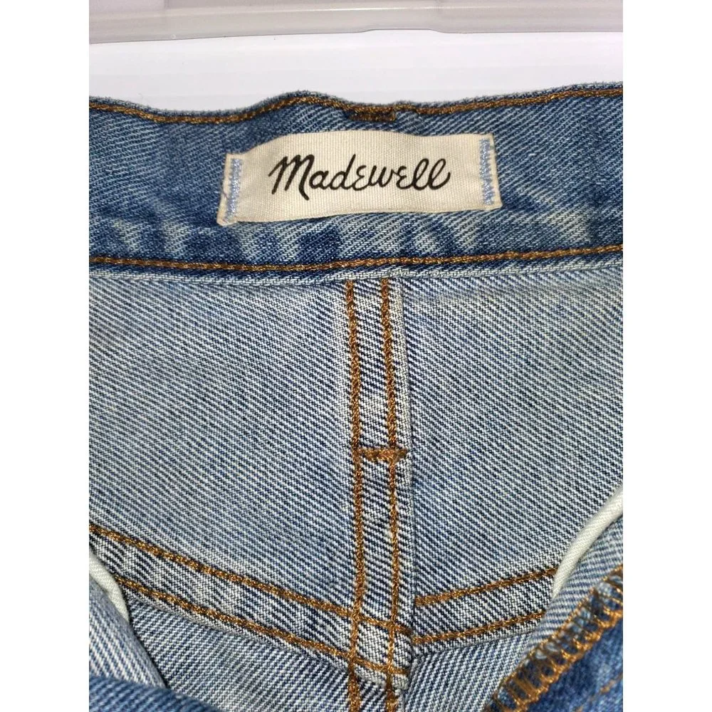 Madewell Women's The Perfect Jean High Rise Distressed Shorts Light Wash  Sz 2 - Picture 6 of 11